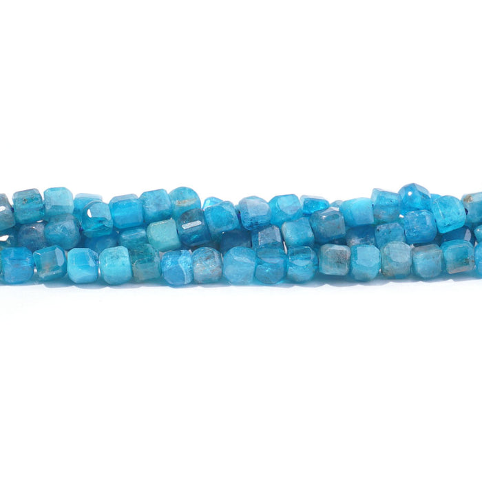 Blue Apatite 4mm Cube Table Cut - 15-16 Inch