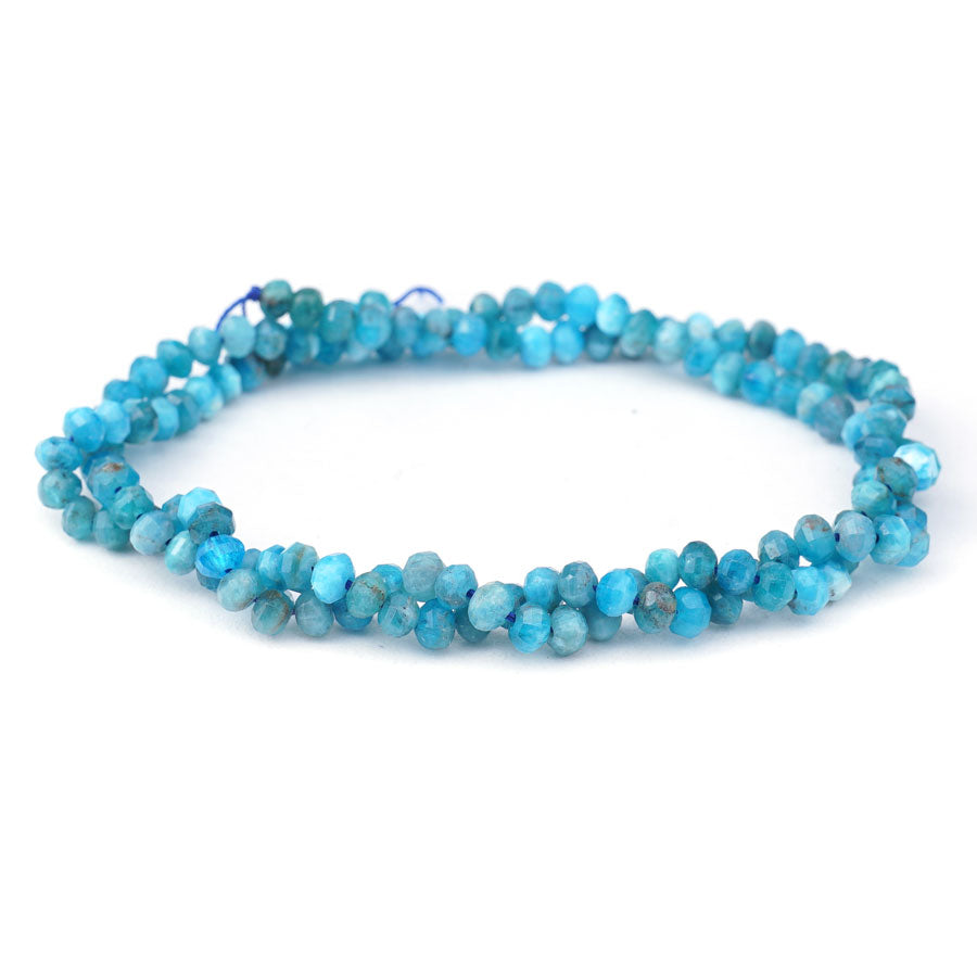 Blue Apatite 4mm Lantern Faceted A Grade - 15-16 Inch