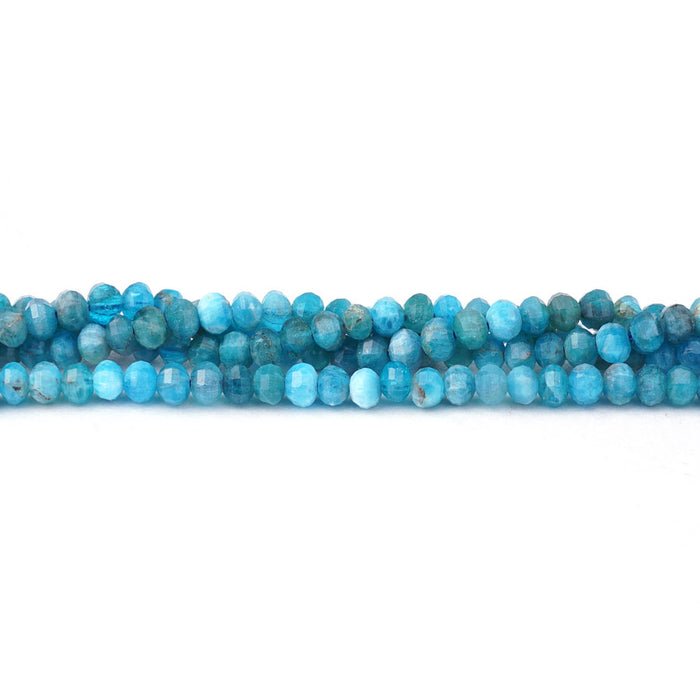 Blue Apatite 4mm Lantern Faceted A Grade - 15-16 Inch