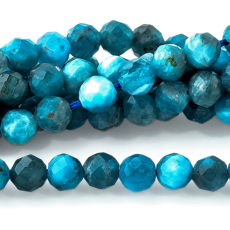 Blue Apatite 4mm Faceted Round 15-16