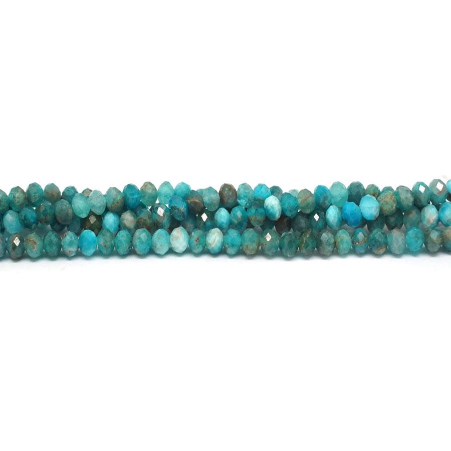 Blue Apatite Faceted 4mm Rondelle - 15-16 Inch