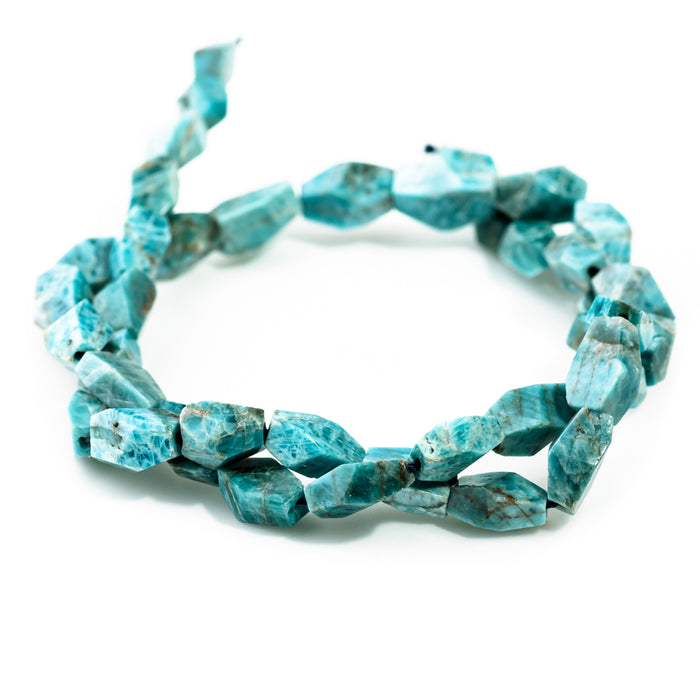 Blue Apatite 6x8-10x12mm Freeform - 15-16 Inch