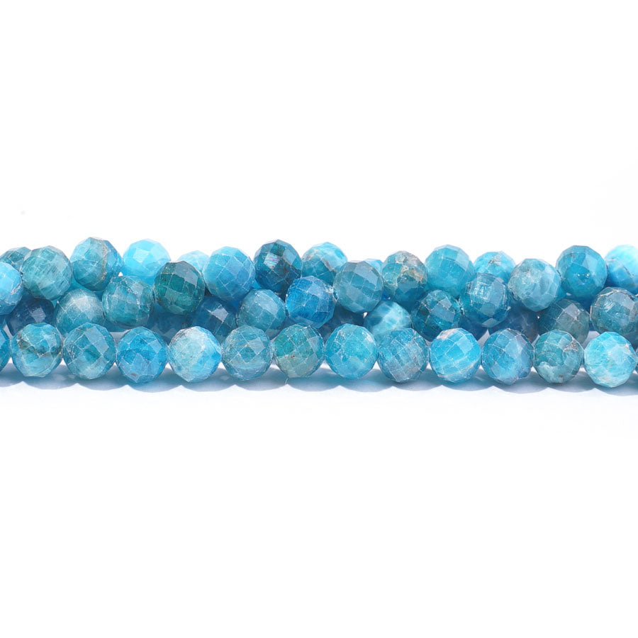 Blue Apatite 6mm Round Faceted - 15-16 Inch
