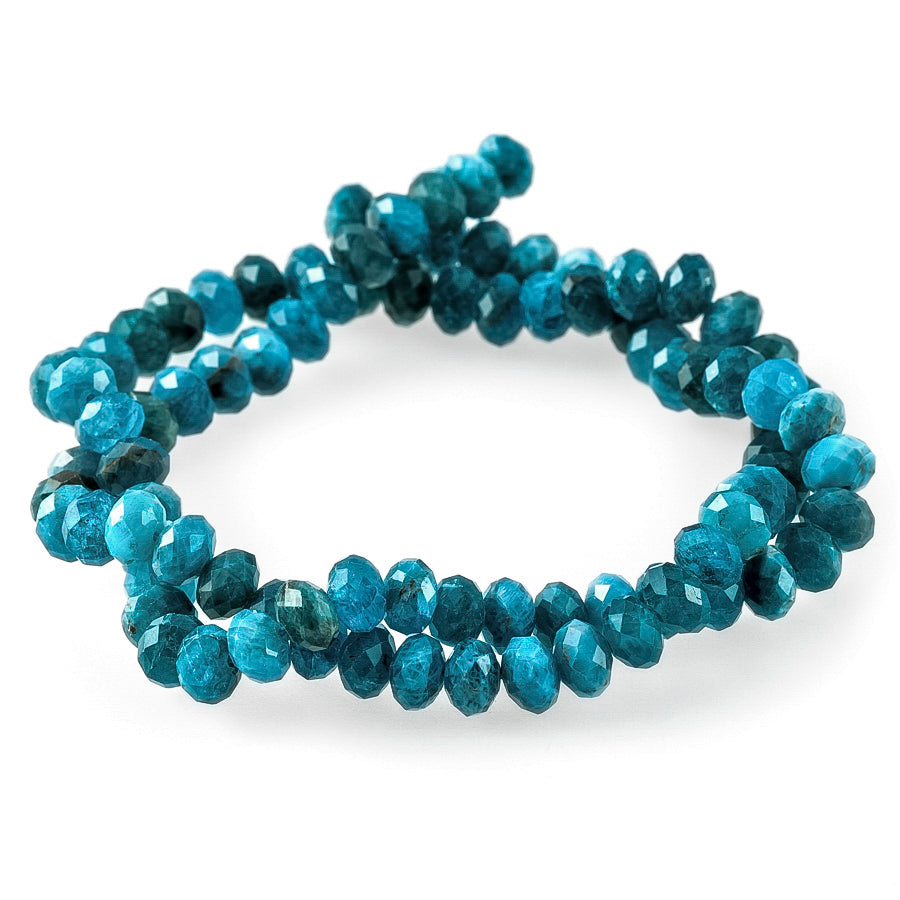 Blue Apatite 6mm Rondelle Faceted - 15-16 Inch