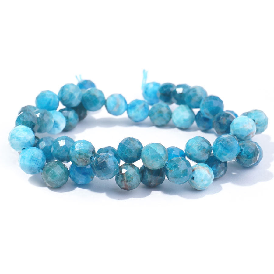 Blue Apatite 8mm Round Faceted - 15-16 Inch