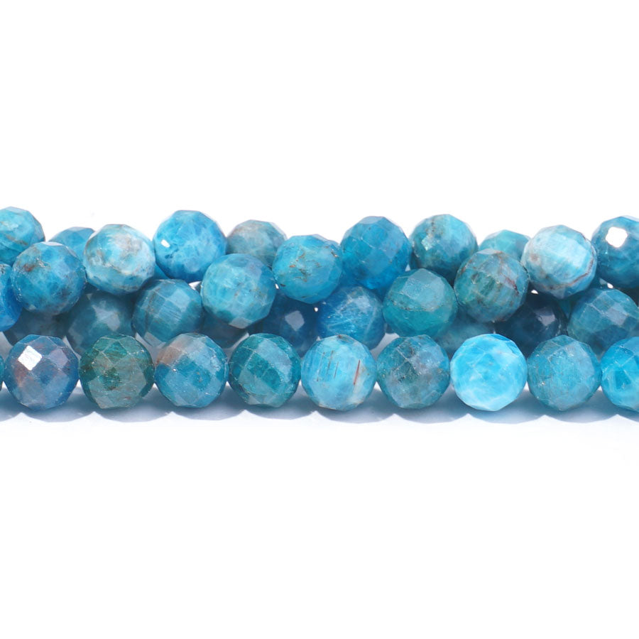 Blue Apatite 8mm Round Faceted - 15-16 Inch