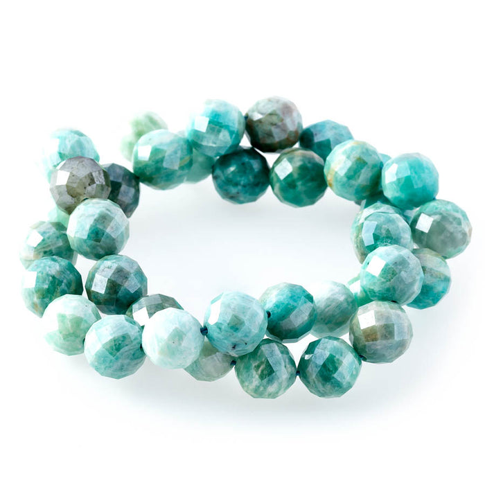 Brazilian Amazonite Plated 10mm Round Faceted - 15-16 Inch - CLEARANCE