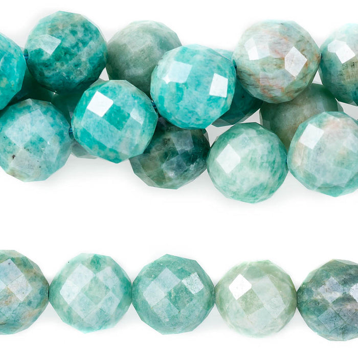 Brazilian Amazonite Plated 10mm Round Faceted - 15-16 Inch - CLEARANCE