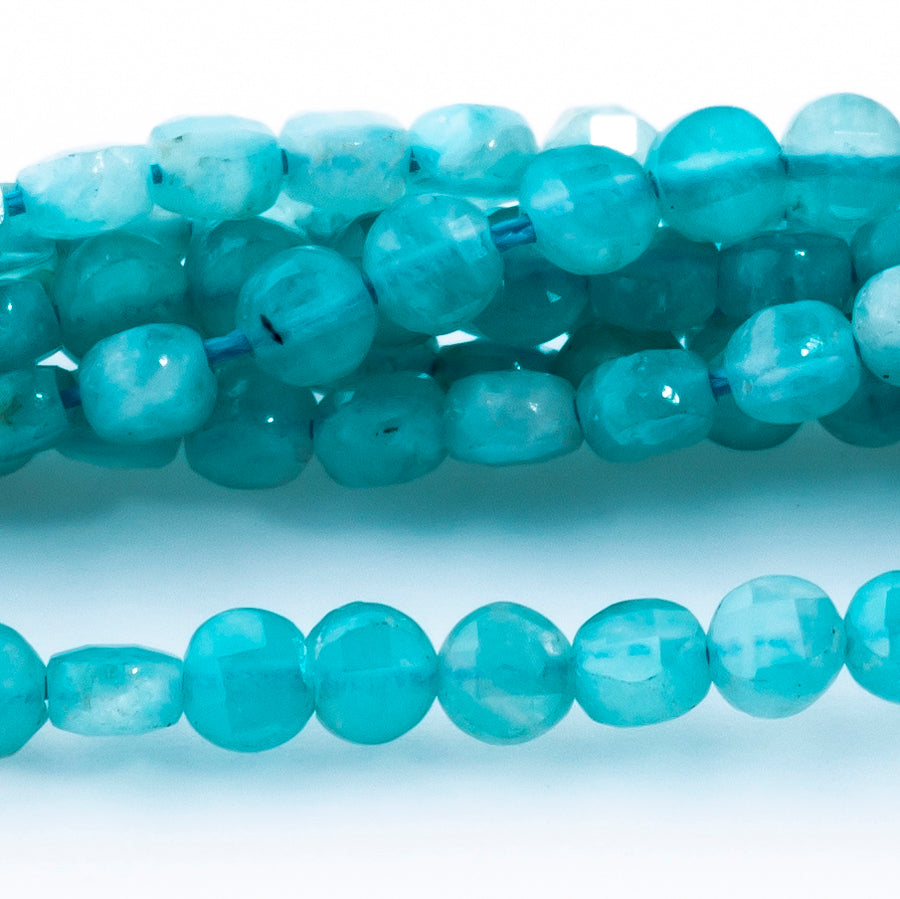 Brazilian Amazonite 2mm Coin Faceted - 15-16 Inch