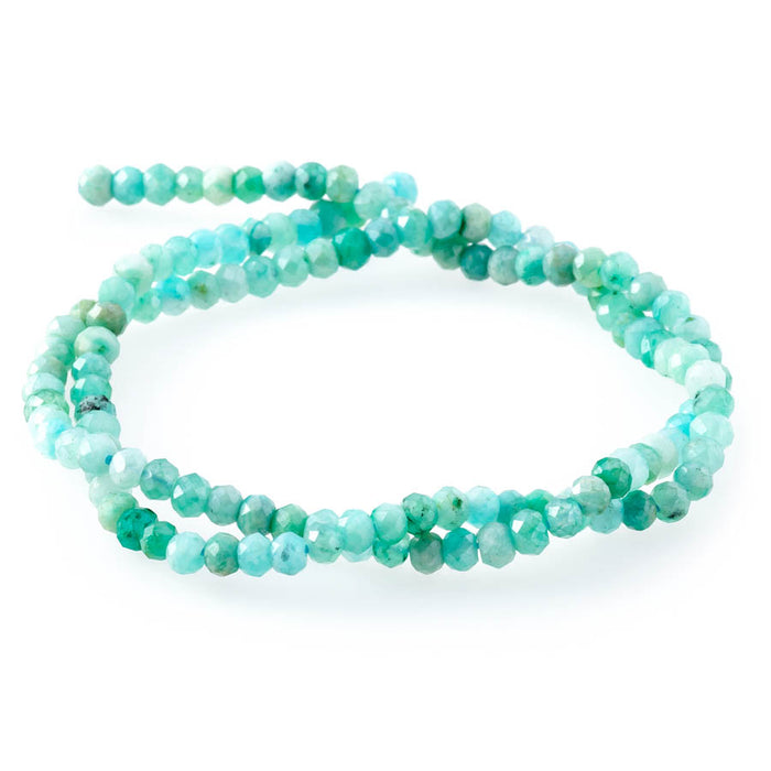 Brazilian Amazonite Plated 3X4mm Rondelle Faceted - 15-16 Inch - CLEARANCE