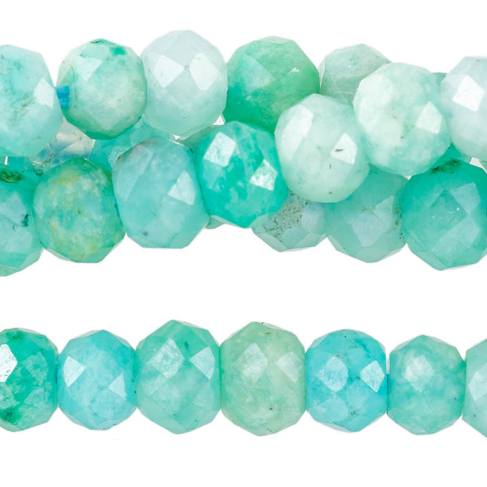 Brazilian Amazonite Plated 3X4mm Rondelle Faceted - 15-16 Inch - CLEARANCE