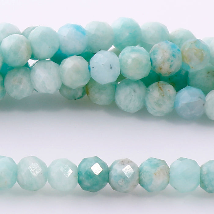 Brazilian Amazonite 4mm Faceted Round 15-16