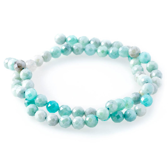 Brazilian Amazonite Plated 6mm Round Faceted - 15-16 Inch - CLEARANCE