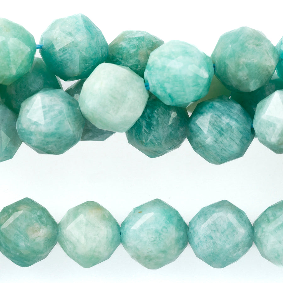 Brazilian Amazonite 8mm Double Heart Faceted - 15-16 Inch