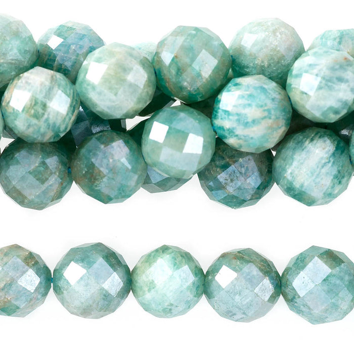 Brazilian Amazonite Plated 8mm Round Faceted - 15-16 Inch - CLEARANCE