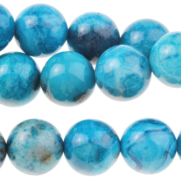 Blue Crazy Lace Agate 10mm Round 8-Inch