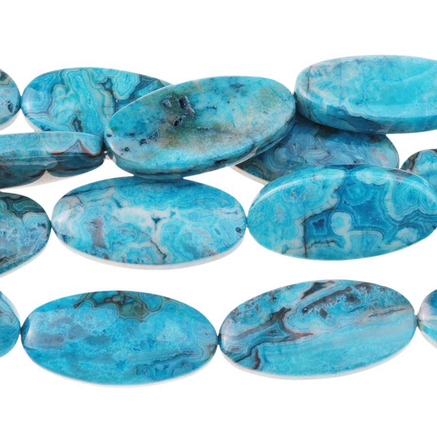 Blue Crazy Lace Agate 15x30 Oval 8-Inch