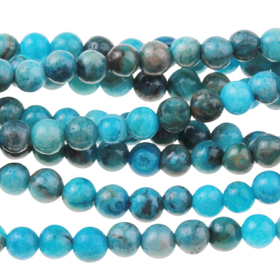 Blue Crazy Lace Agate 4mm Round 8-Inch