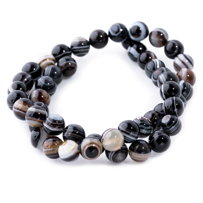 Black Eye Agate 8mm Round 15-16 Inch