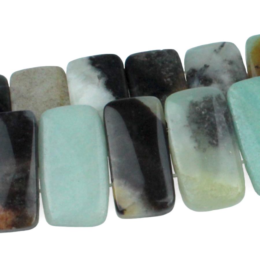 Black Gold Amazonite 10x20 Rectangle Double Drilled 8-Inch