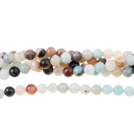 Black-Gold Amazonite 6mm Round 8-Inch