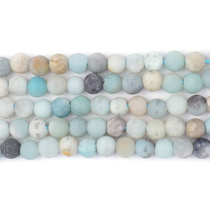 Black Gold Amazonite Dyed 6mm Round Matte Large Hole Beads - 8 Inch