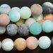 MATTE Black Gold Amazonite 8mm Round 8-Inch