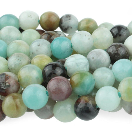 Black Gold Amazonite 8mm Large Hole Round 8-Inch