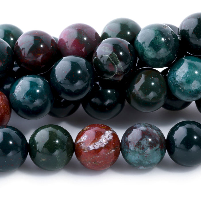 Bloodstone 10mm Round 15-16 Inch