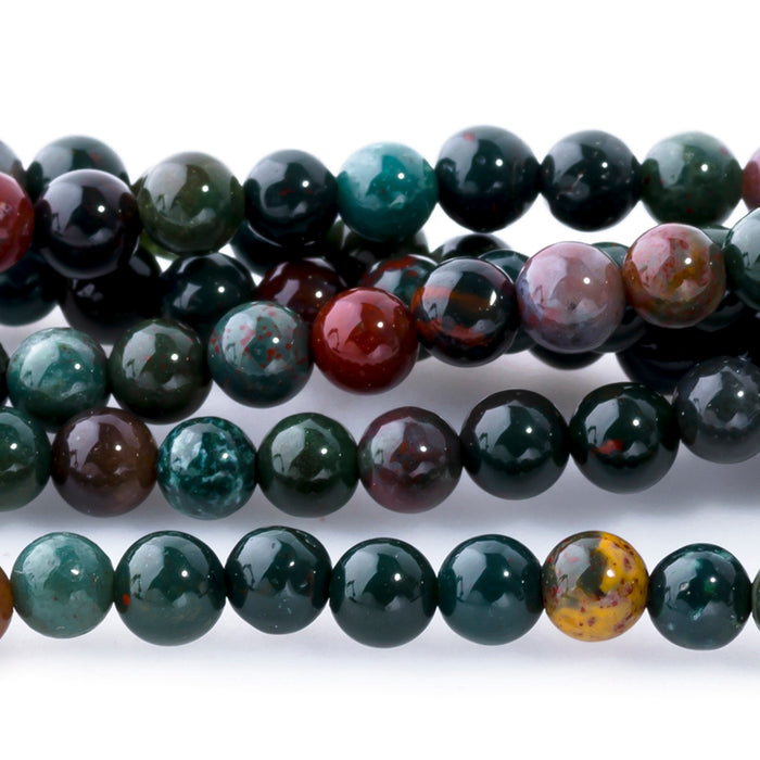 Bloodstone 4mm Round 15-16 Inch