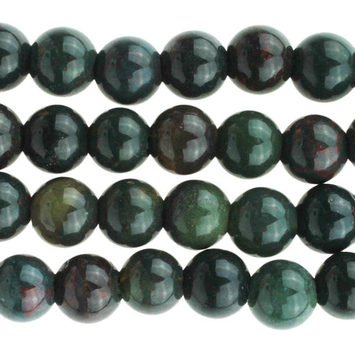 Blood Stone 8mm Large Hole Round 8-Inch