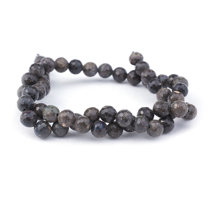 Black Opal 7mm Round Faceted - 15-16 Inch