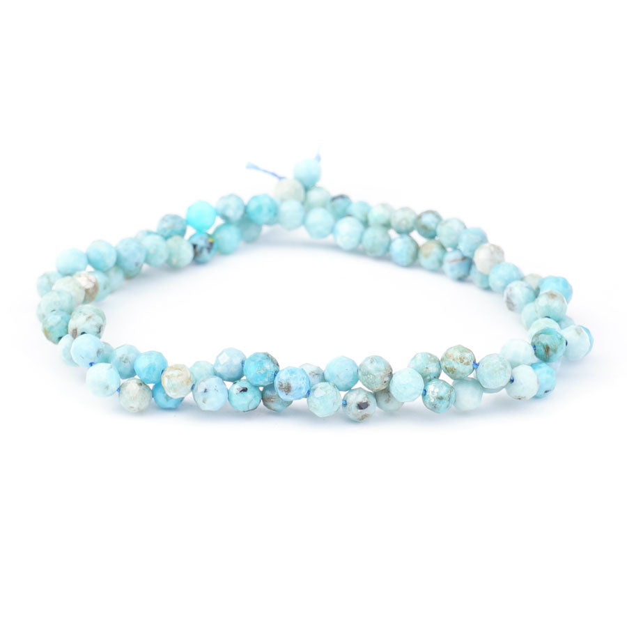Blue Opal 4mm Round Faceted- 15-16 Inch