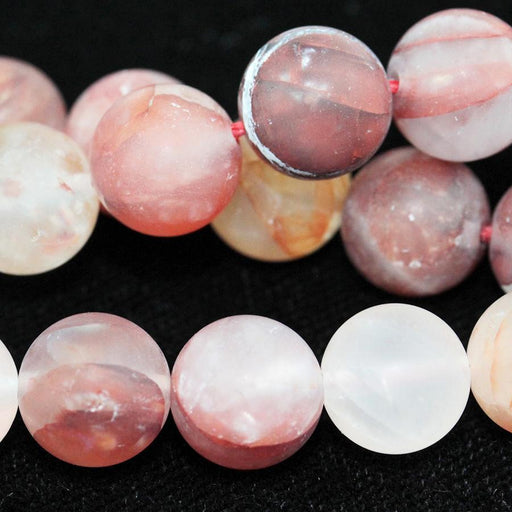 MATTE Blood Quartz 10mm Round 15-16 Inch