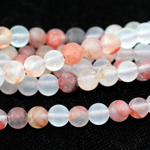 MATTE Blood Quartz 4mm Round 15-16 Inch