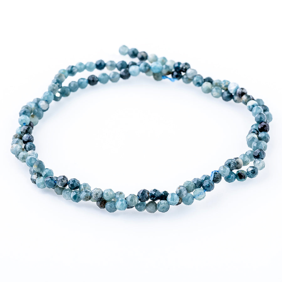 Blue Tourmaline 3mm Round Faceted - Microfaceted Rounds - 15-16 inch