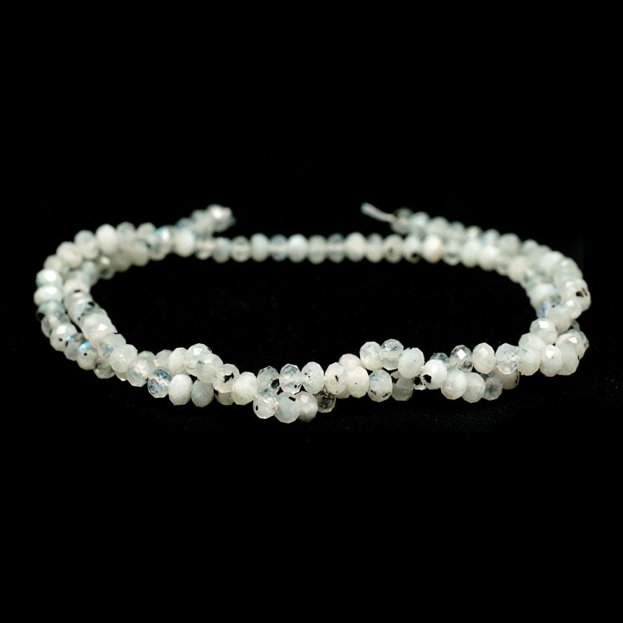 Blue Moonstone Faceted 4mm Rondelle - 15-16 Inch