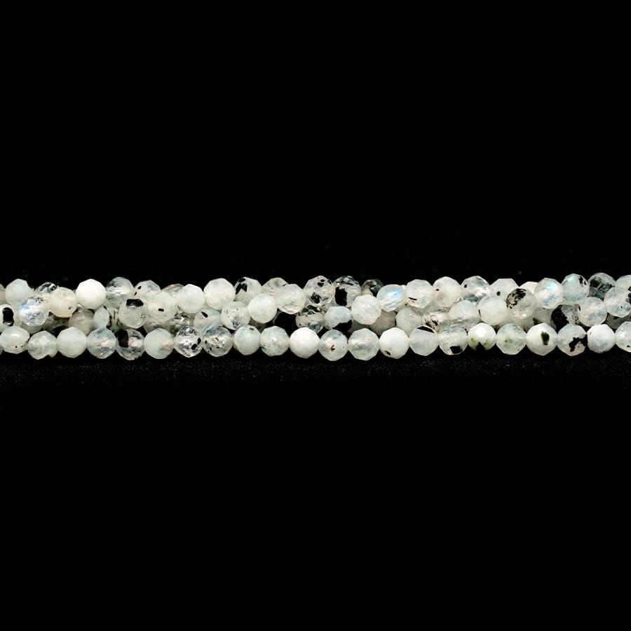 Blue Moonstone Faceted 3mm Round - 15-16 Inch