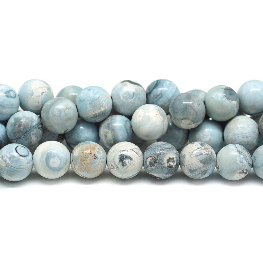 Blue Porcelain Agate  10mm Round - 15-16 Inch