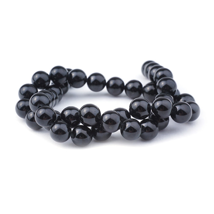 Black Spinel 10mm Natural Round - 15-16 Inch