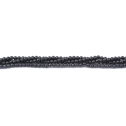 Black Spinel 2mm Natural Round - 15-16 Inch