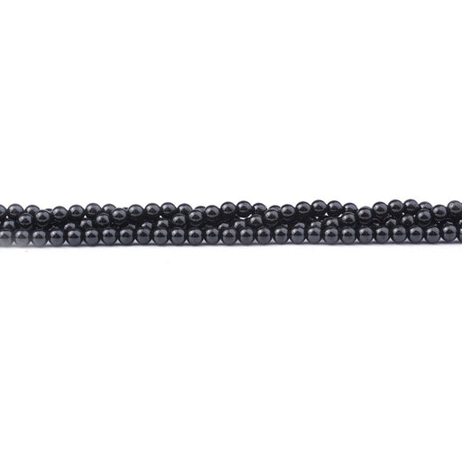 Black Spinel 3mm Natural Round - 15-16 Inch