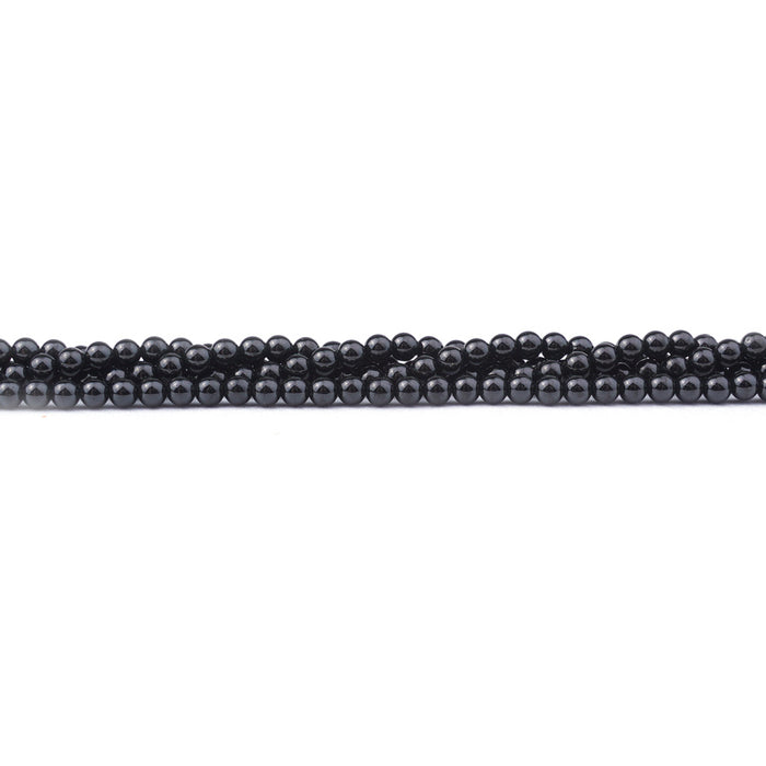 Black Spinel 3mm Natural Round - 15-16 Inch