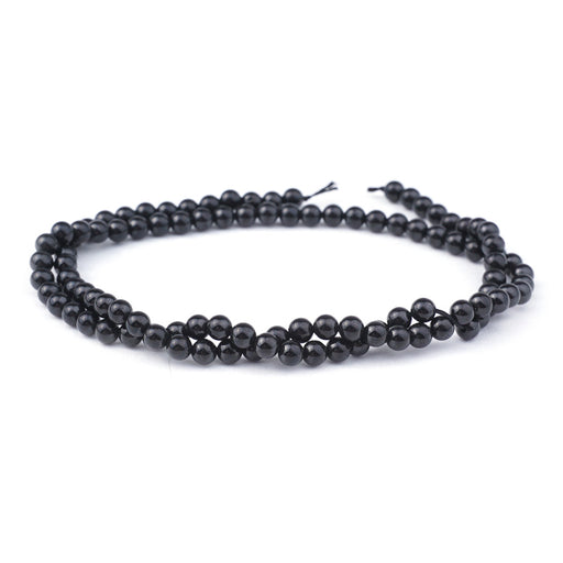 Black Spinel 4mm Natural Round - 15-16 Inch