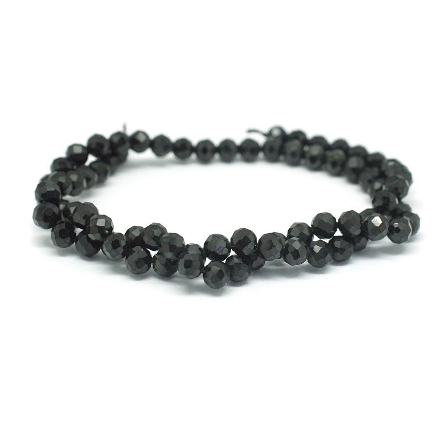 Black Spinel Faceted 6mm Round - 15-16 Inch