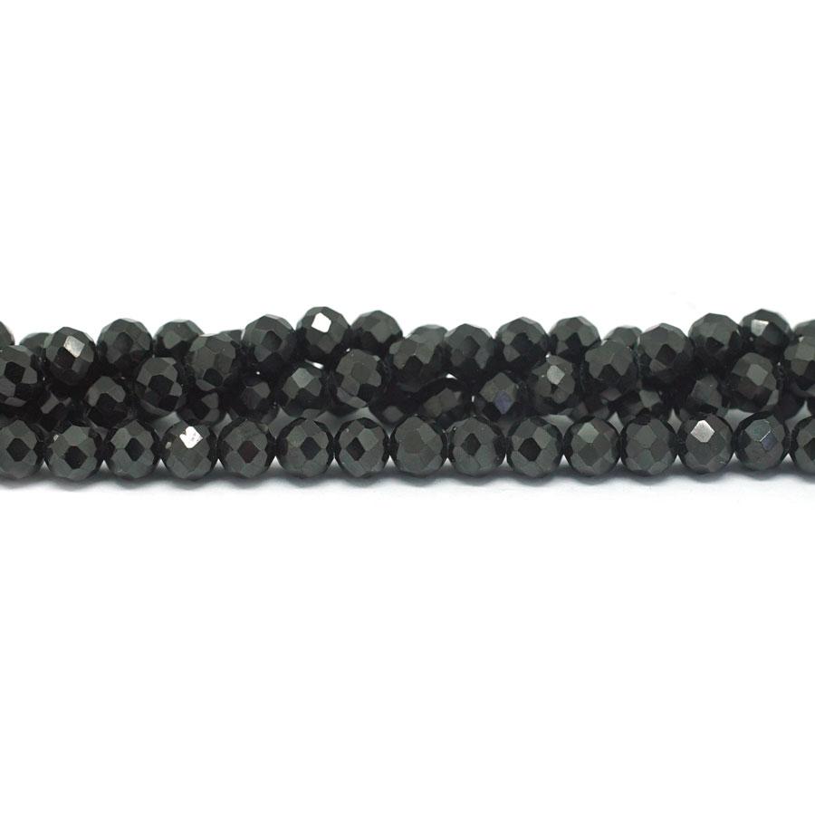 Black Spinel Faceted 6mm Round - 15-16 Inch