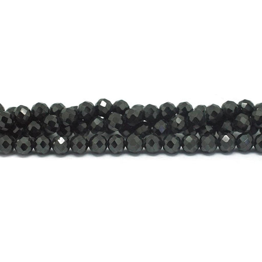 Black Spinel Faceted 6mm Round - 15-16 Inch