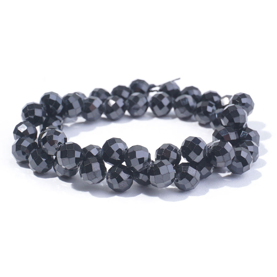 Black Spinel 8mm Faceted Round - 15-16 Inch