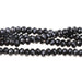 Black Spinel 8mm Diamond Cut Faceted Rondelle Large Hole (2-2.5mm) 8-Inch