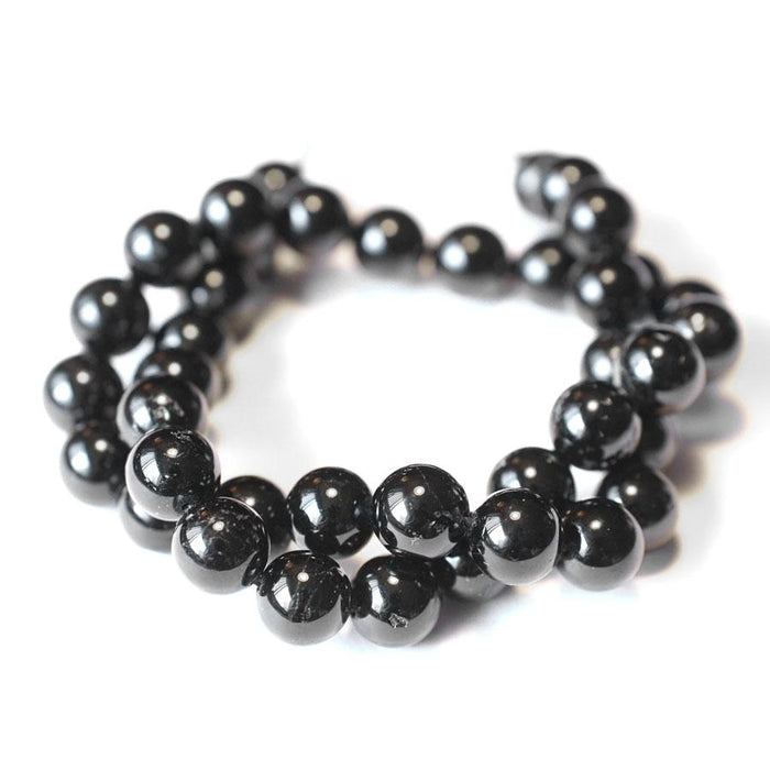 Black Tourmaline  10mm Round - 15-16 Inch